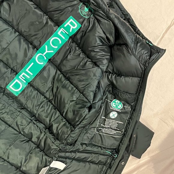 SAVE THE DUCK ! MEN'S HEMER HOODED PUFFER JACKET IN GREEN BLACK SIZE LARGE L - Picture 5 of 8